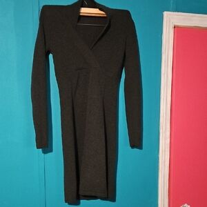 Athleta Black V-Neck Long Sleeve Sweater Dress
